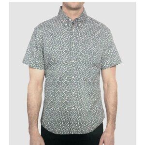 Jachs Mens Button Down Short Sleeve Dress Casual Shirt LARGE